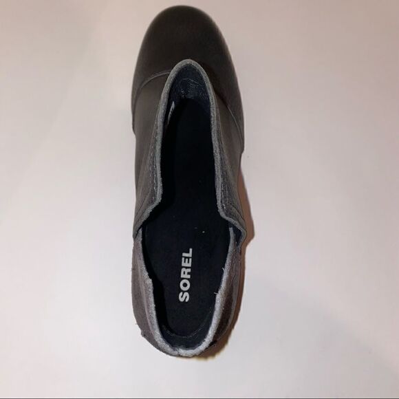 Sorel Cate Cut Out Ankle Boots Block Heel Quarry - Picture 6 of 7